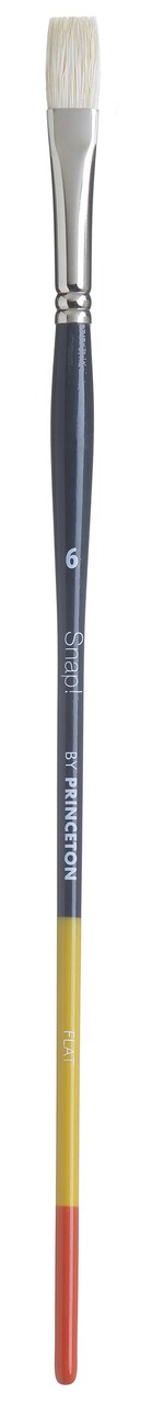 Princeton Snap! Natural Bristle Long Handle Brush-Flat Size 6